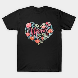 Mom floral heart T-Shirt